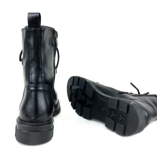 Лачени черни боти с ниска подметка Belem 10082BL /