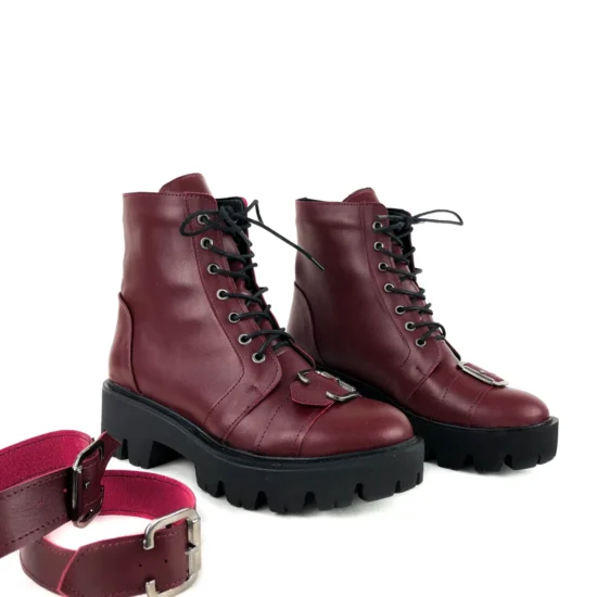 Червени боти с висока подметка Fortaleza 10078RD /