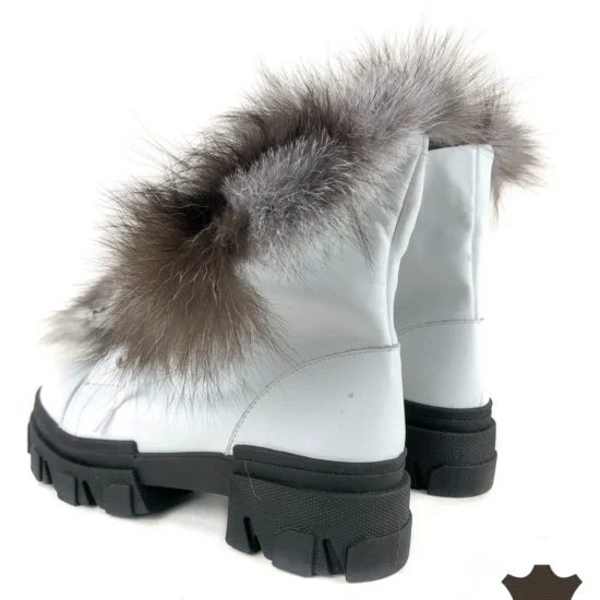 Дамски боти естествена кожа с естествен косъм Rio 10075WH /