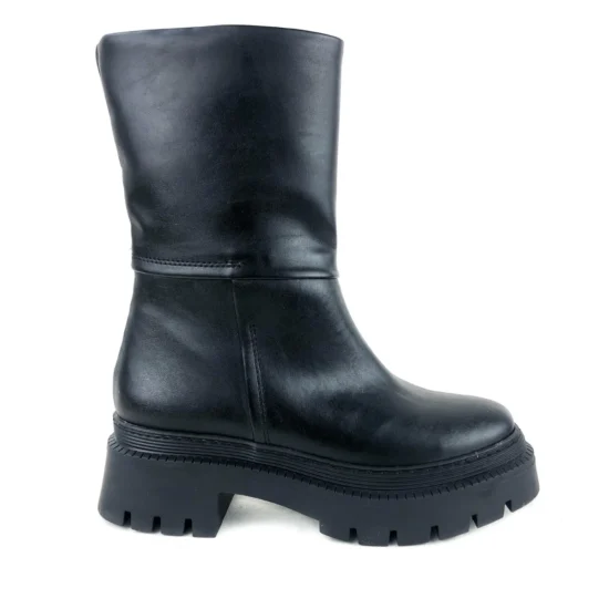 Дамски черни боти от мека еко кожа Barbara 10107BL /