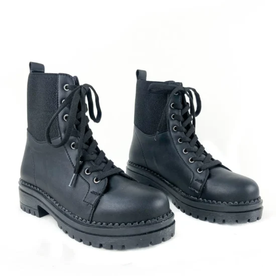 Ежедневни черни боти от еко кожа Limeira 10098BL /