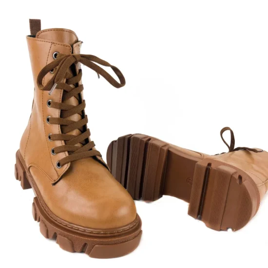 Ежедневни кафяви боти от еко кожа Palmas 10096NW /