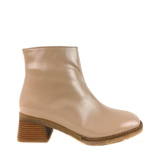 Елегантни боти на ток с топла подплата бежови /