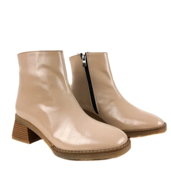 Елегантни боти на ток с топла подплата бежови /