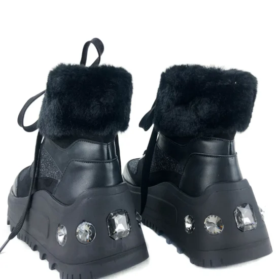 Дамски зимни кецове с висока подметка Teresina 10088BL /