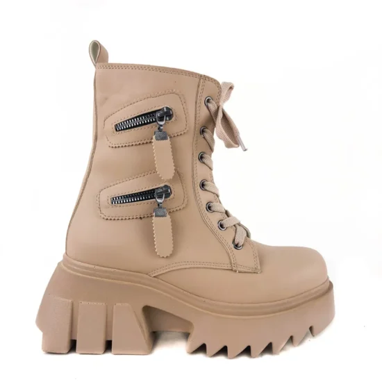 Модерни бежови боти с висока платформа Cabo 10103EE /