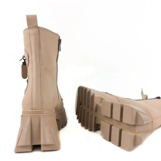 Модерни бежови боти с висока платформа Cabo 10103EE /