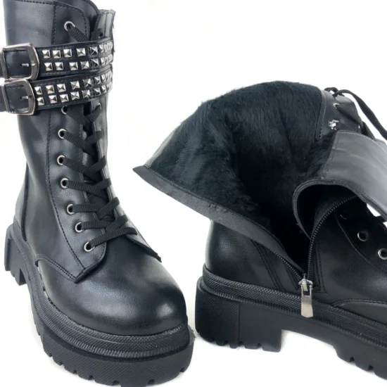 Черни дамски кубинки с топла подплата Colombo 10101BL /