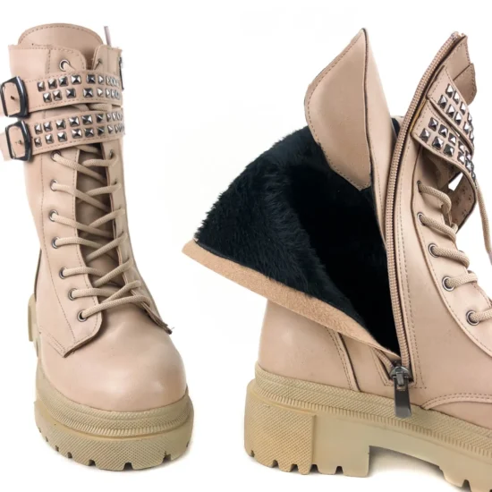 Бежови дамски кубинки с топла подплата Colombo 10101EE /