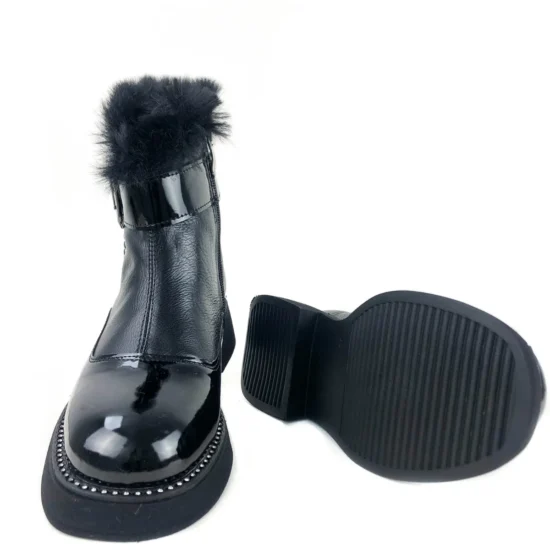 Дамски черни боти с топла подплата Calmaris 10112BL /