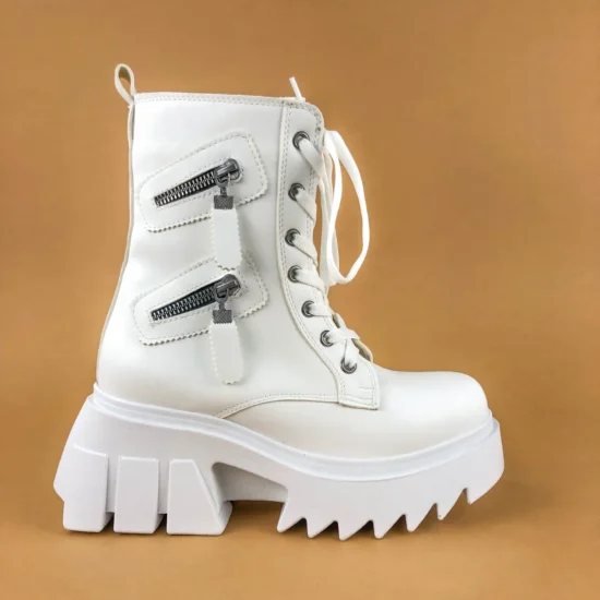 Модерни бели боти с висока платформа Cabo 10103WH /