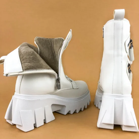 Модерни бели боти с висока платформа Cabo 10103WH /