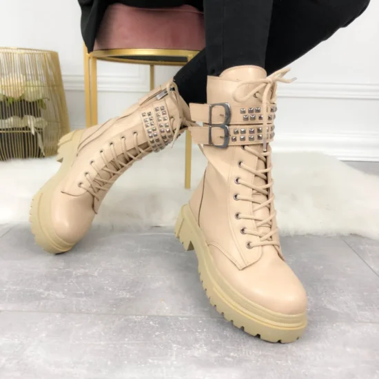 Бежови дамски кубинки с топла подплата Colombo 10101EE /