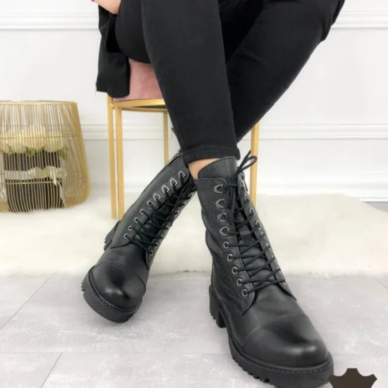 Alternative view of Черни боти естествена кожа Diadema 10093BL