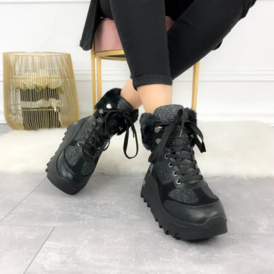 Alternative view of Дамски зимни кецове с висока подметка Teresina 10088BL