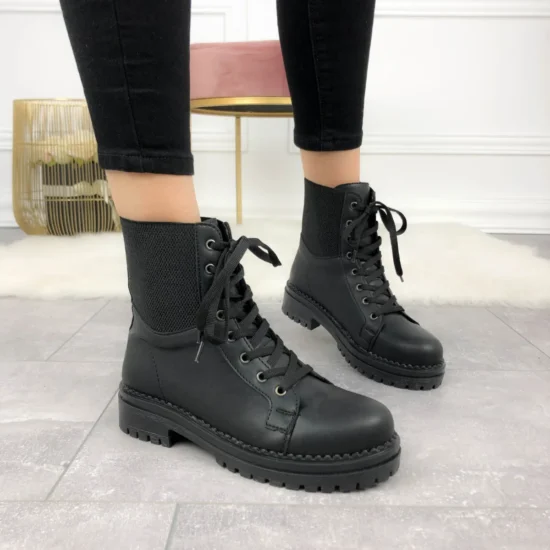 Alternative view of Ежедневни черни боти от еко кожа Limeira 10098BL