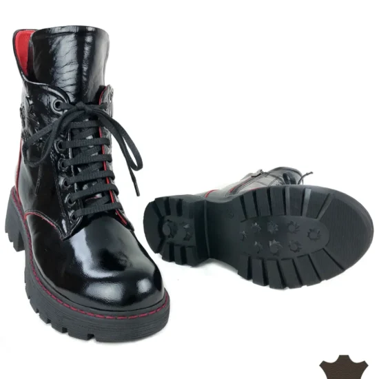 Черни боти естествен лак Modena | Exclusive Collection 10115BL /