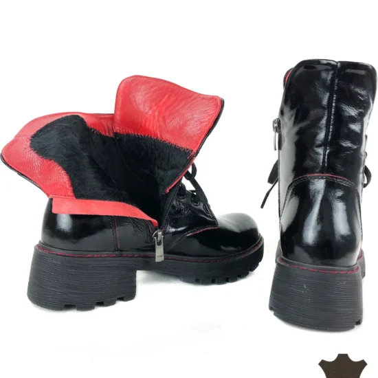 Черни боти естествен лак Modena | Exclusive Collection 10115BL /