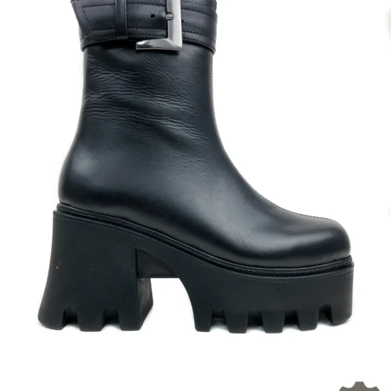 Alternative view of Боти на ток и платформа естествена кожа Salerno 10117BL