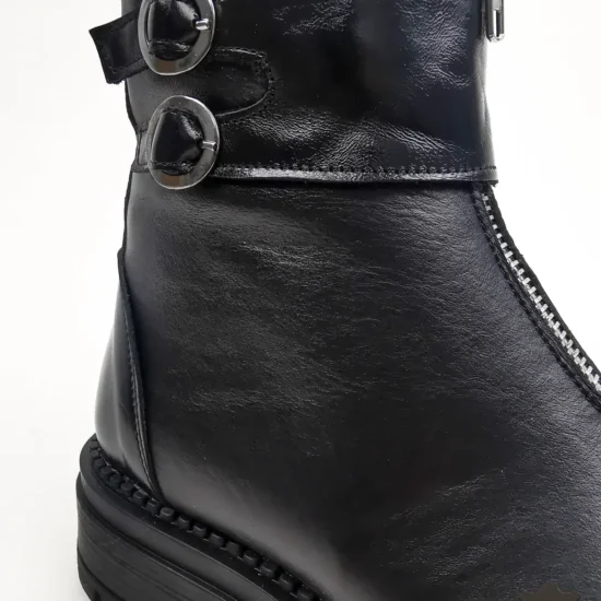 Дамски боти от естествена кожа с топла подплата Tamara 10126BL /