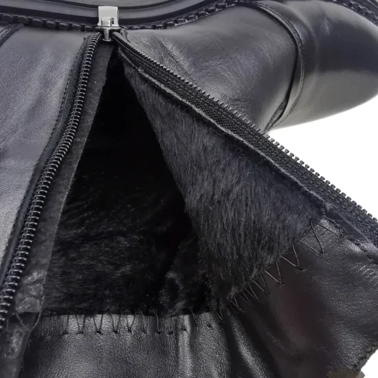 Дамски боти от естествена кожа с топла подплата Tamara 10126BL /