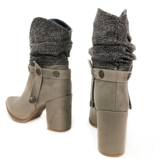 Бежови ботуши на ток Kamara 2615Е /