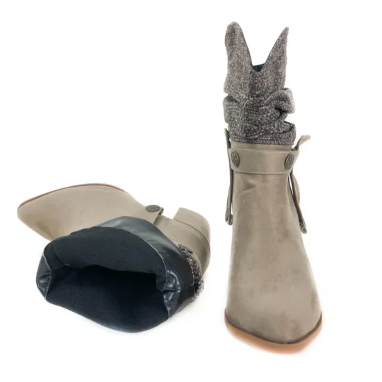 Бежови ботуши на ток Kamara 2615Е /