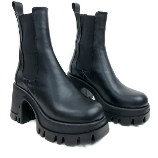 Челси боти на дебел ток и платформа Carra 10128BL /