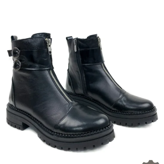 Дамски боти от естествена кожа с топла подплата Tamara 10126BL /