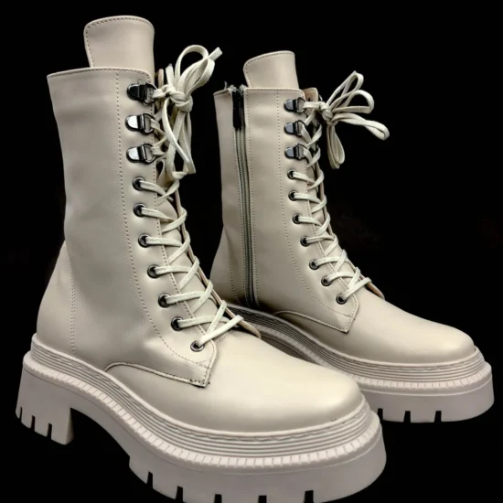 Бежови кубинки с шита подметка Kamala 10124EE /