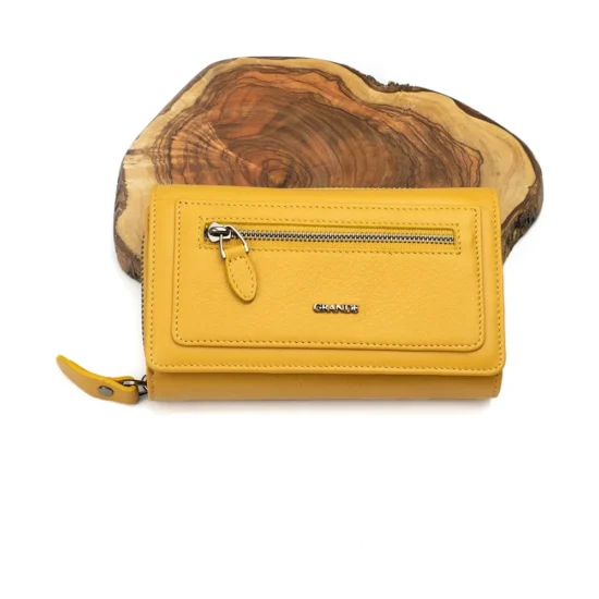 Жълт луксозен портфейл от естествена кожа Chicago 30033YL /