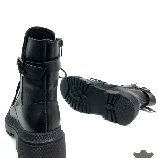 Черни кубинки естествена кожа Marcco 10131BL /