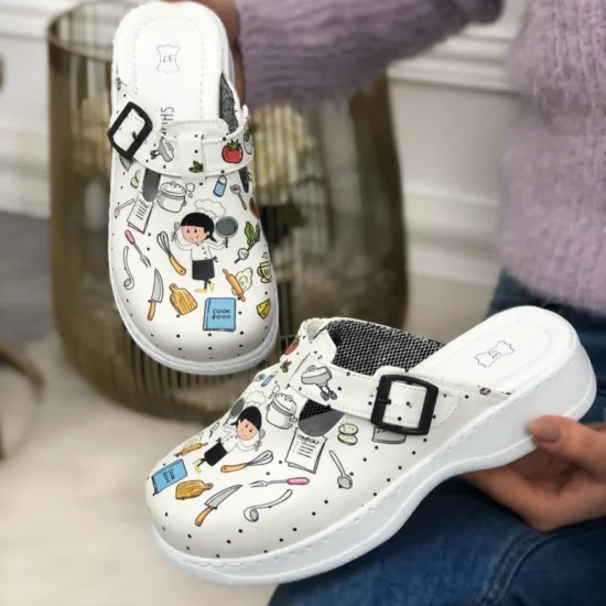 Alternative view of Работни чехли за кухня Master със стелка от естествена кожа 10148WH