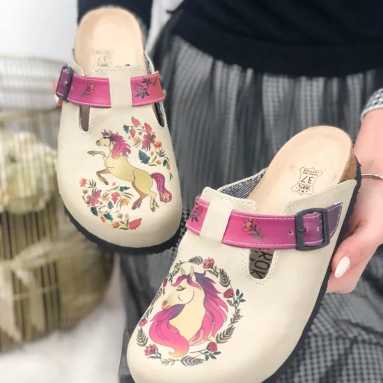 Alternative view of Ортопедични чехли Pink Horse със стелка от естествена кожа 700099