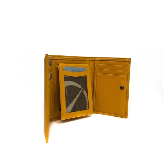 Жълто луксозно портмоне от естествена кожа Diego 30027YL /
