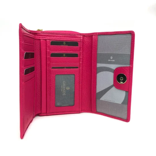 Цикламен луксозен портфейл от естествена кожа Chicago 30029FU /