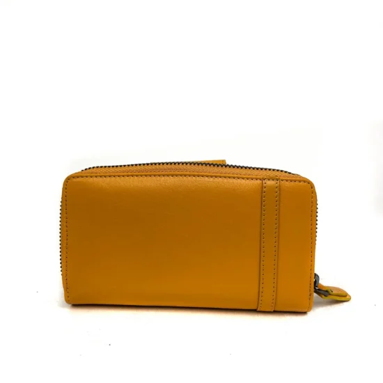 Жълт луксозен портфейл от естествена кожа Houston 30031YL /