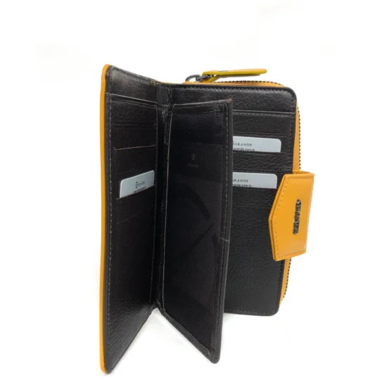 Жълт луксозен портфейл от естествена кожа Houston 30031YL /