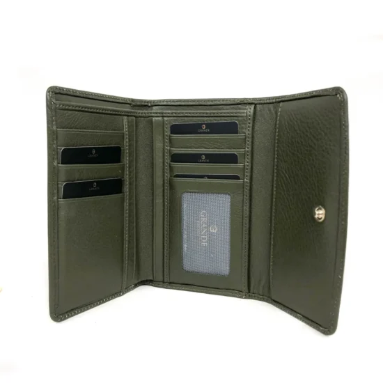 Зелен луксозен портфейл от естествена кожа Denver 30030GR /