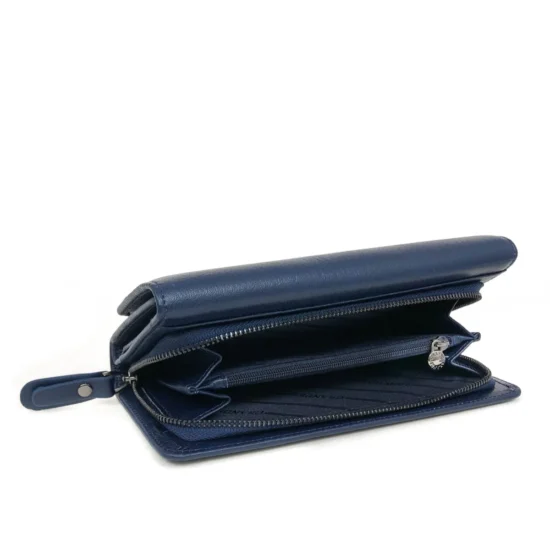 Alternative view of Син луксозен портфейл от естествена кожа Columbus 30035LU