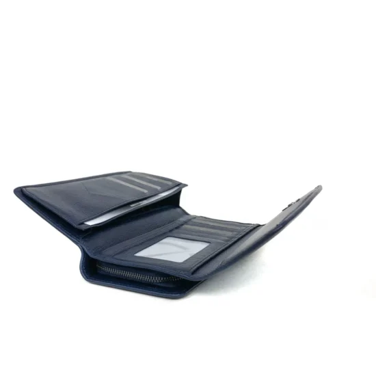 Син луксозен портфейл от естествена кожа Columbus 30035LU /