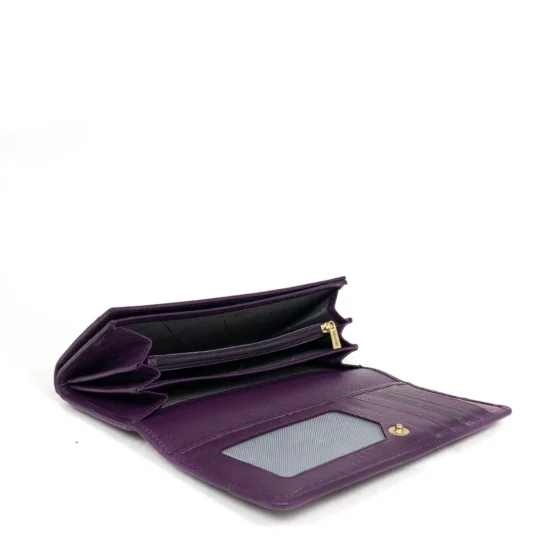 Лилав луксозен портфейл от естествена кожа New York 30032VL /