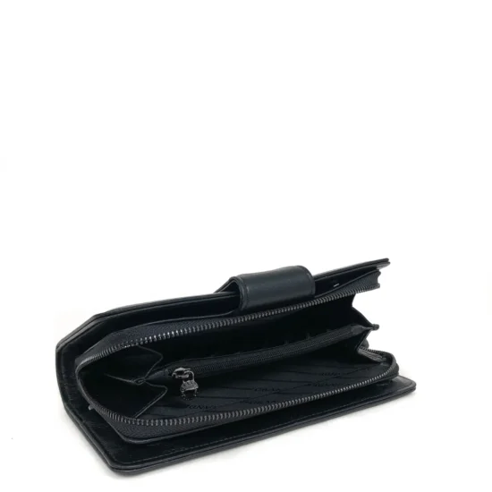 Черен луксозен портфейл от естествена кожа Charlotte 30036BL /