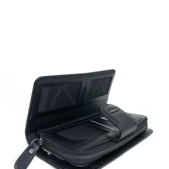 Черен луксозен портфейл от естествена кожа Charlotte 30036BL /