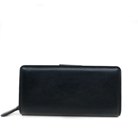 Черен луксозен портфейл от естествена кожа Charlotte 30036BL /