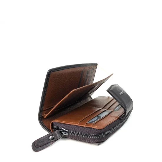 Кафяв луксозен портфейл от естествена кожа Austin 30034NW /