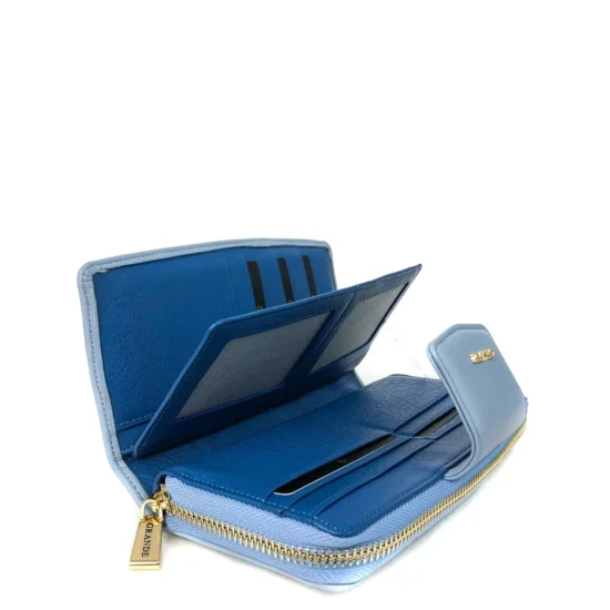 Alternative view of Син луксозен портфейл от естествена кожа Austin 30034LU