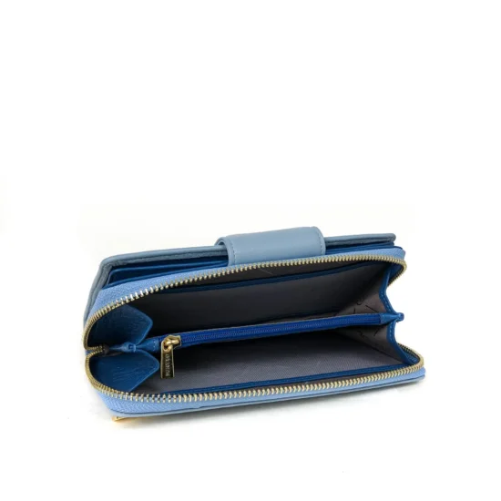 Син луксозен портфейл от естествена кожа Austin 30034LU /