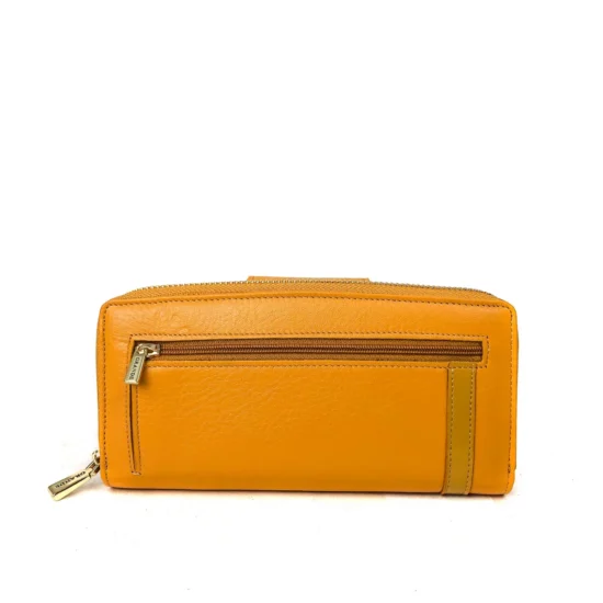Жълт луксозен портфейл от естествена кожа Austin 30034YL /