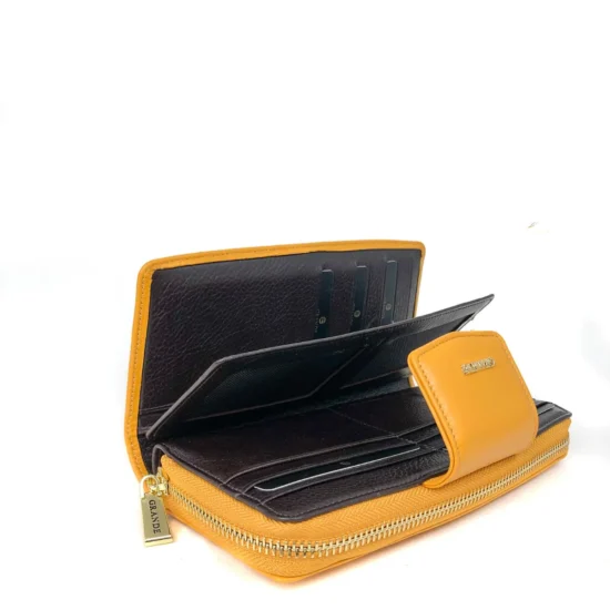 Alternative view of Жълт луксозен портфейл от естествена кожа Austin 30034YL